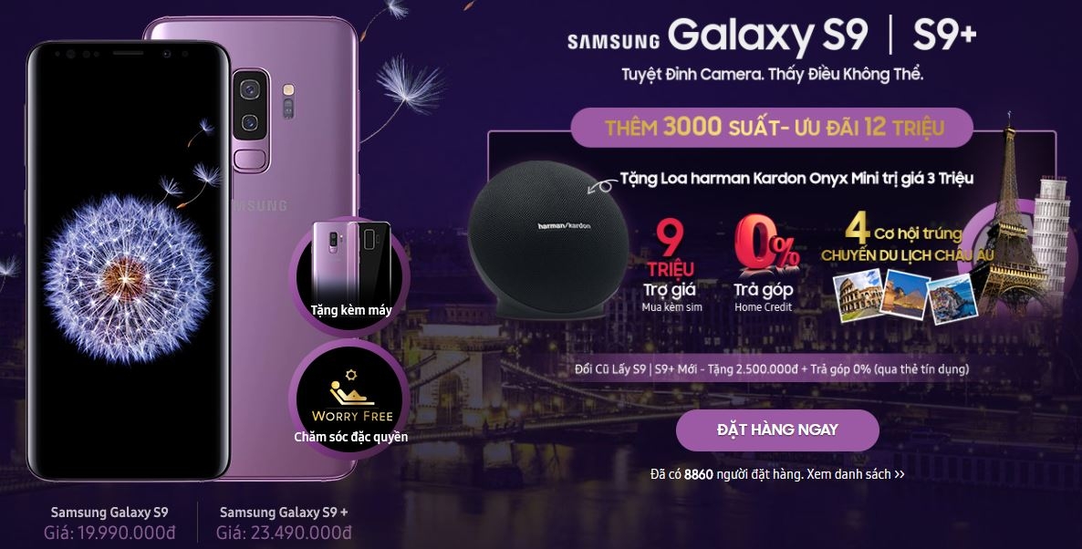 Sau 1 tuần, Galaxy S9 đã đạt gần 9000 lượt đặt hàng tại FPT Shop