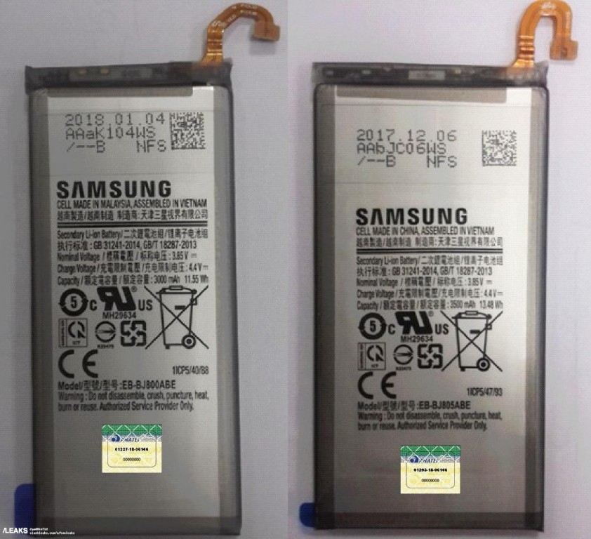 Thỏi pin Galaxy J8, Galaxy J8+ xuất hiện thực tế, được lắp ráp tại Việt Nam