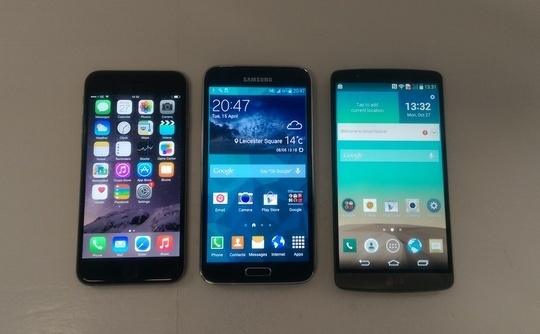 iPhone 6, Galaxy S5 và G3