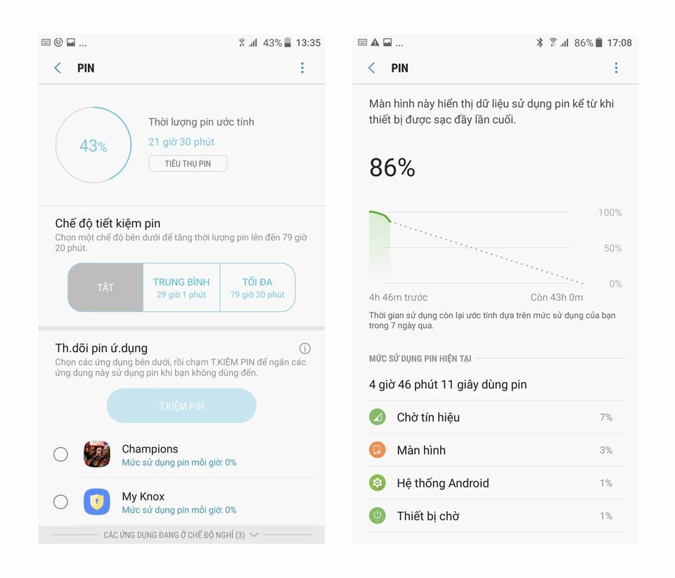 Trình quản lý pin mới trên Galaxy S7 trên Android 7.0