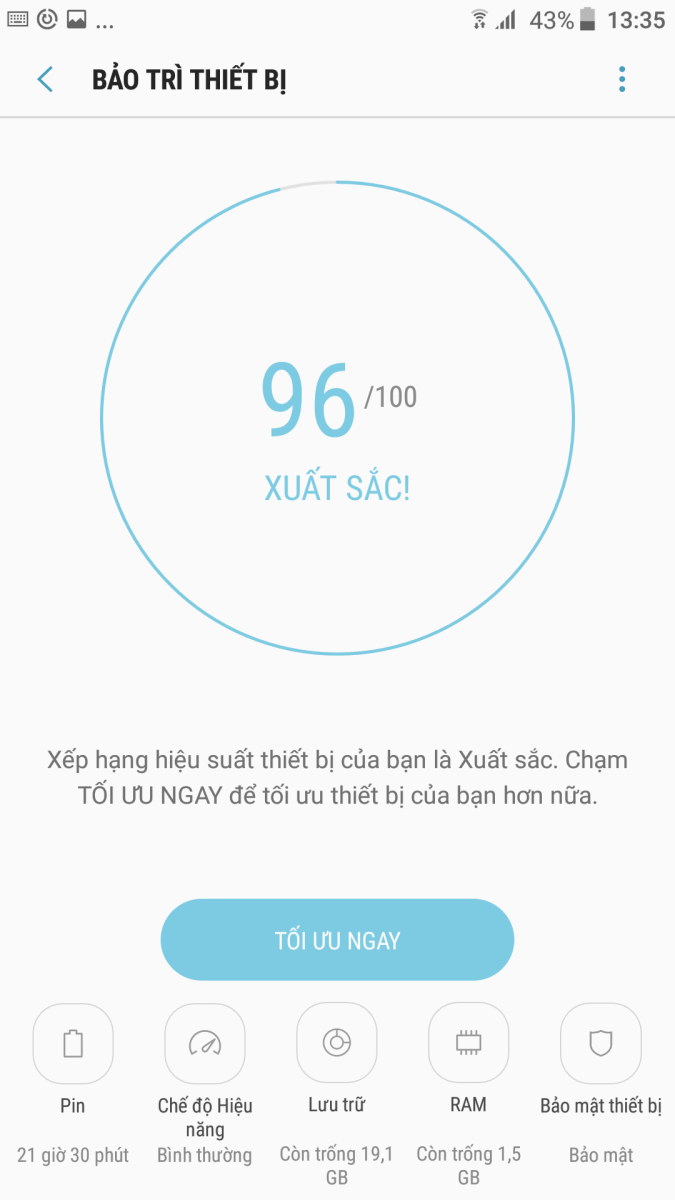 Khai thác tính năng Bảo trì thiết bị của Galaxy S7 sau khi nâng cấp Android 7.0 Nougat