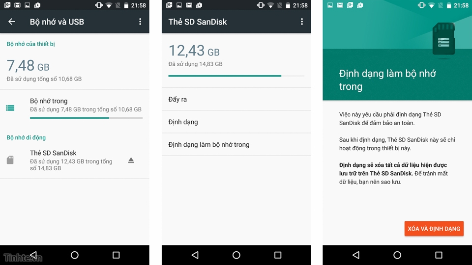bộ nhớ điện thoại Samsung bị đầy bộ nhớ điện thoại Samsung bị đầy