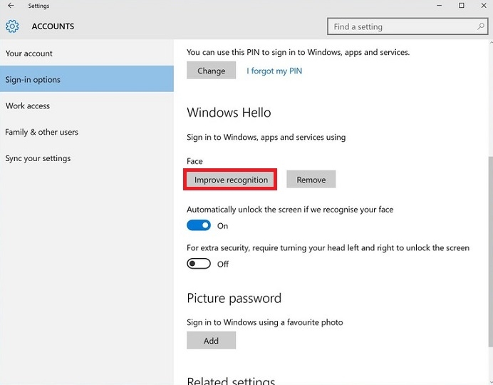 nhận diện khuôn mặt trên windows 10