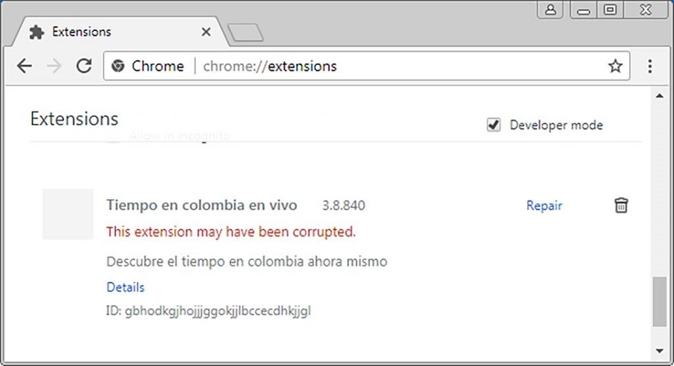 Extension chome
