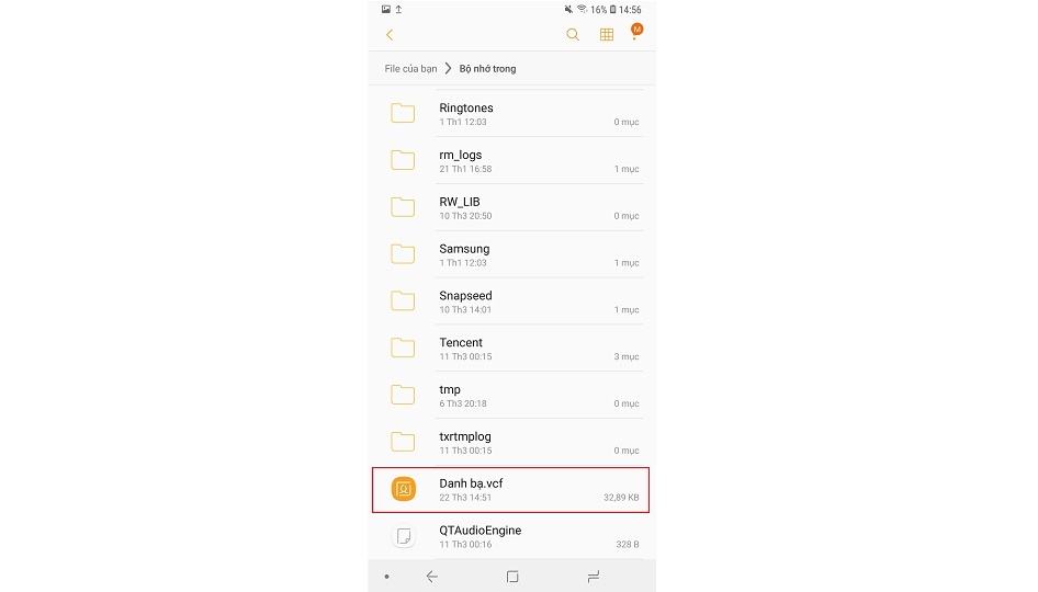 sao chép danh bạ vào Samsung Galaxy S9 và S9 Plus