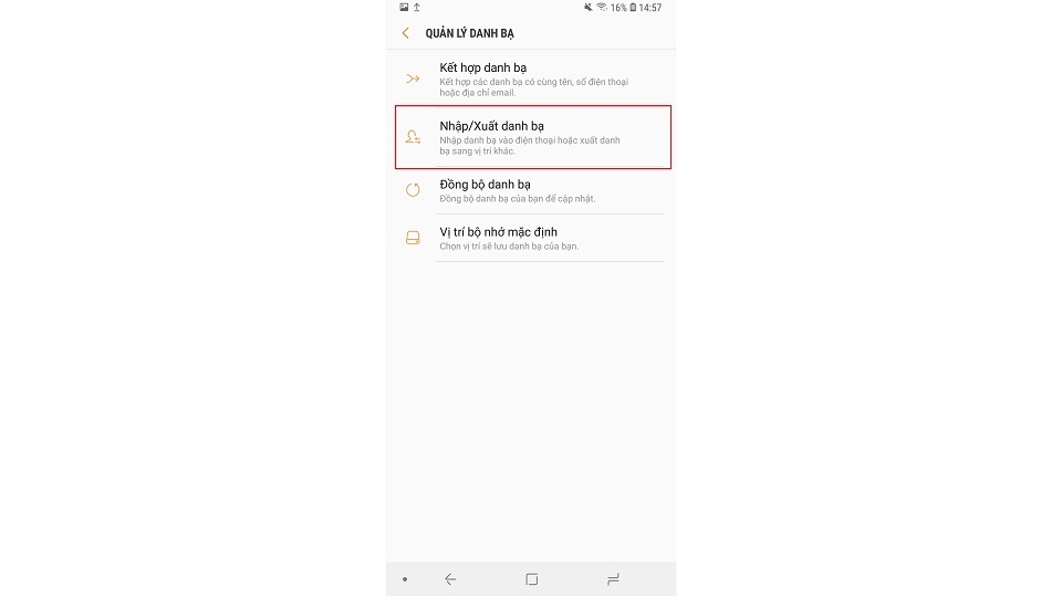 sao chép danh bạ vào Samsung Galaxy S9 và S9 Plus