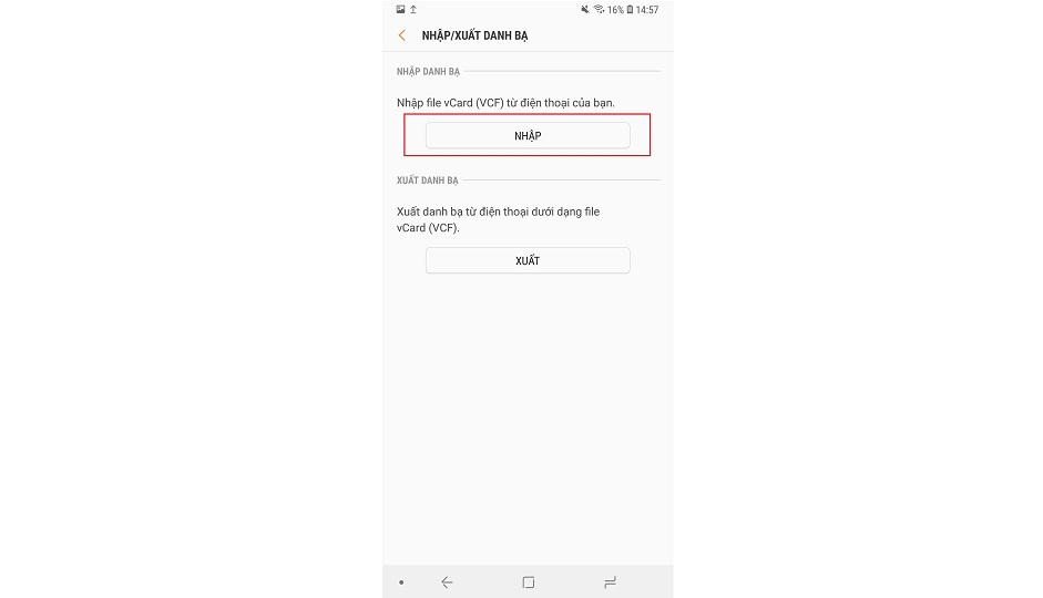 sao chép danh bạ vào Samsung Galaxy S9 và S9 Plus