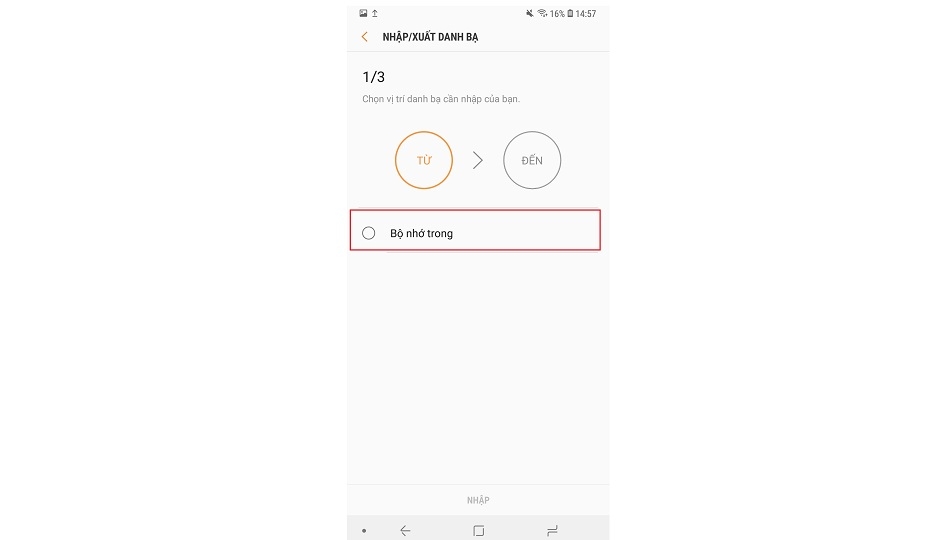 sao chép danh bạ vào Samsung Galaxy S9 và S9 Plus