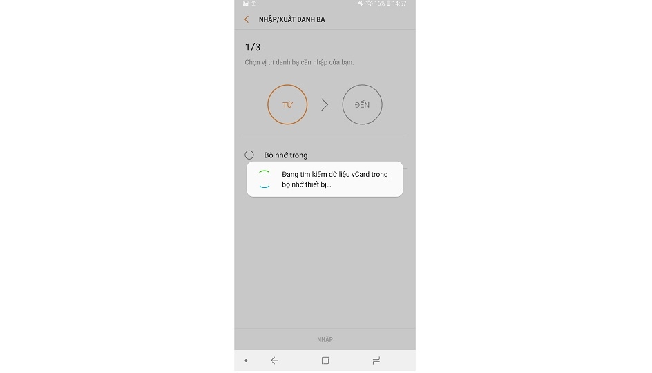 sao chép danh bạ vào Samsung Galaxy S9 và S9 Plus