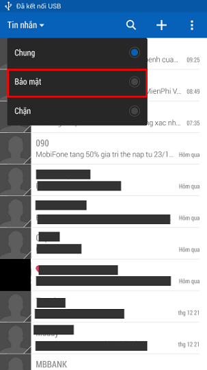 cài đặt bảo mật tin nhắn trên HTC