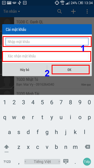 cài đặt bảo mật tin nhắn trên HTC