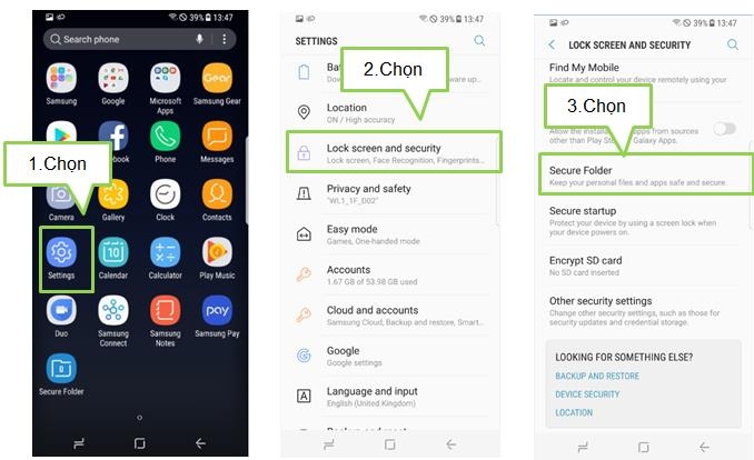 bảo mật ứng dụng của Samsung