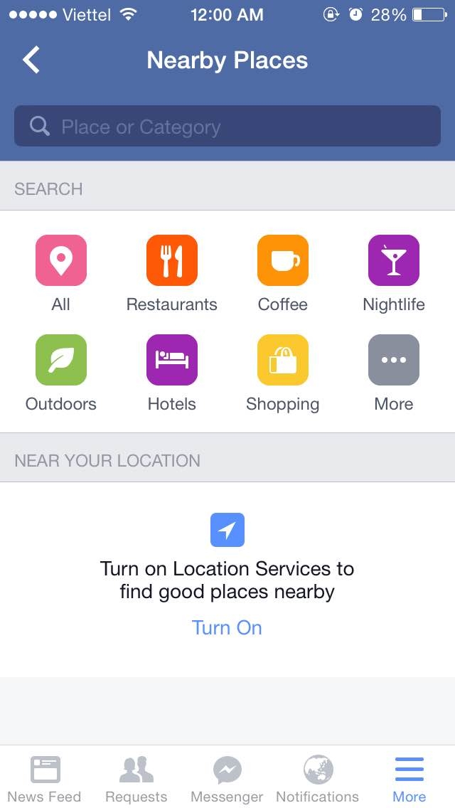 Bắt đầu tìm kiếm với Nearby Place