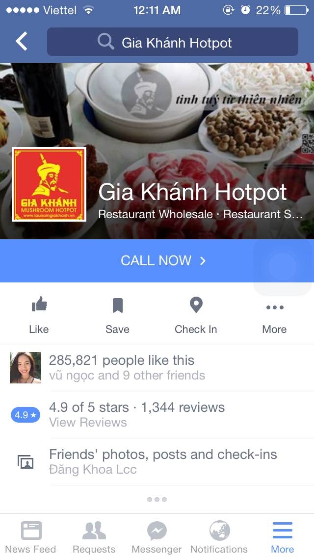 Nearby Place dẫn bạn ngay tới Page của địa chỉ được giới thiệu