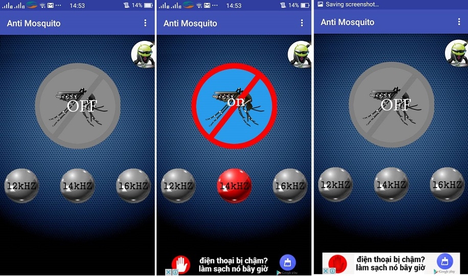 dụng hỗ trợ điện thoại đuổi muỗi trên android