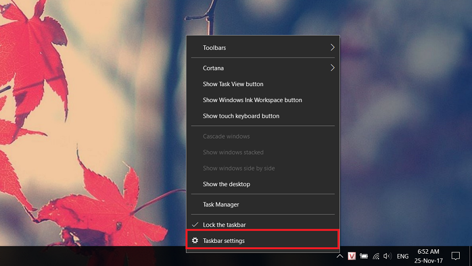 dẫn người dùng cách thu nhỏ thanh taskbar win 10