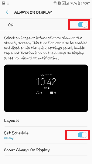 bật Always On Display trên Android 7 Nougat