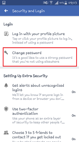 muốn đổi mật khẩu Facebook làm sao