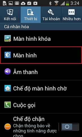Điều chỉnh thời gian màn hình sáng
