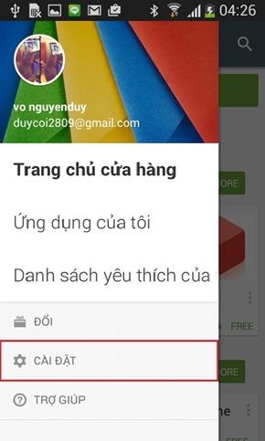 Tắt chế độ tự động cập nhật ứng dụng