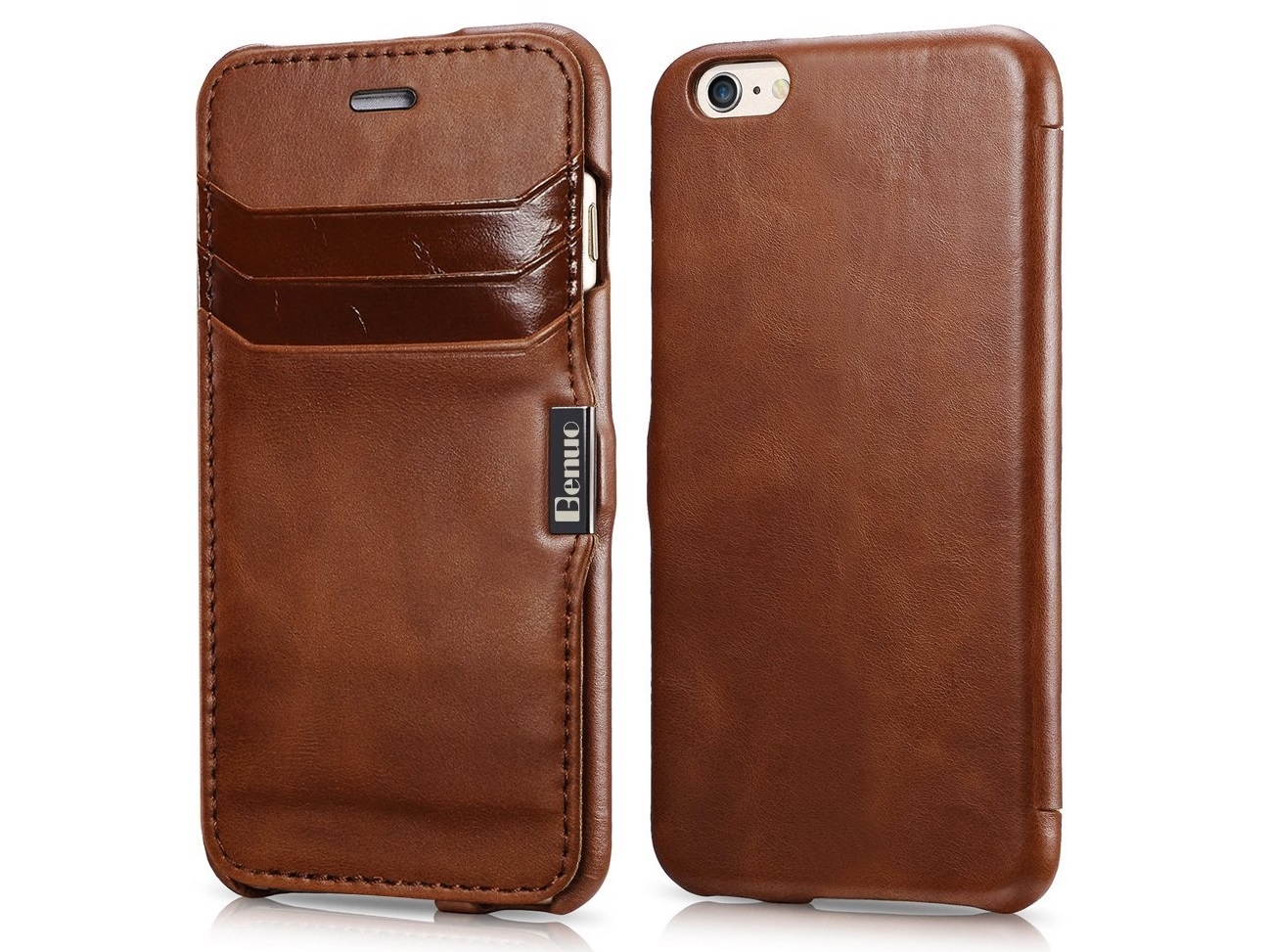 Benuo Genuine Leather Folio Flip Corrected Grain Leather Case