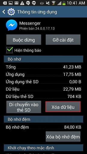 Chọn Xóa dữ liệu.