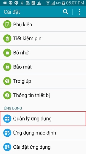 Tắt thông báo của các ứng dụng trên Samsung Galaxy A5
