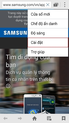 Xóa toàn bộ mật khẩu đã lưu trên trình duyệt mặc định của Samsung Galaxy A5