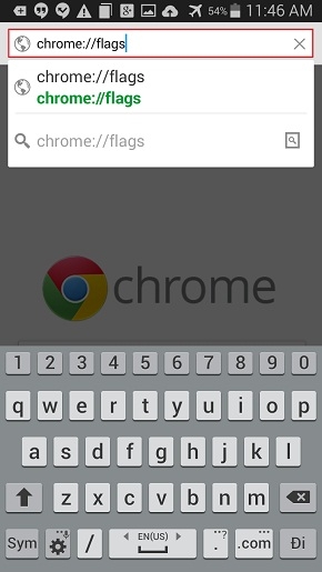 Nhập trên thanh địa chỉ “chrome://flags”.