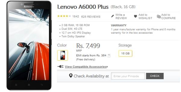 Điện thoại Lenovo A6000 Plus
