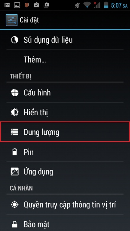 Giải phóng bộ nhớ trên FPT Life 5