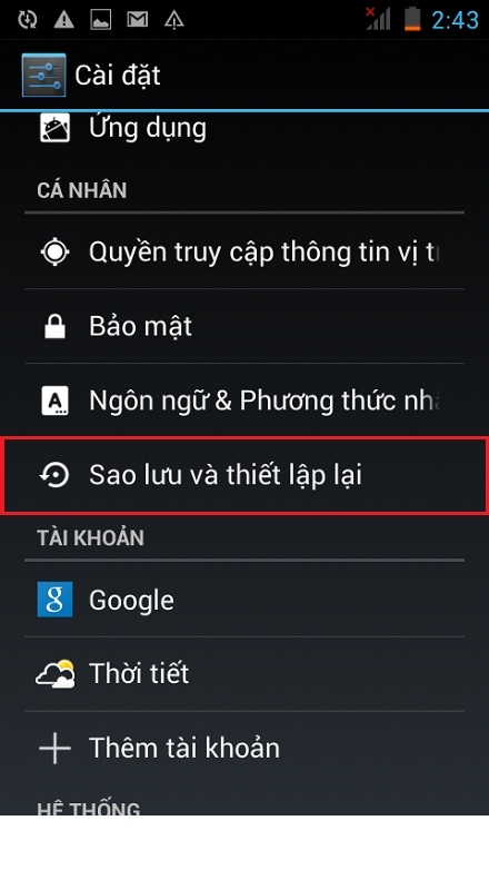 Khôi phục cài đặt gốc cho HTC Desire 616