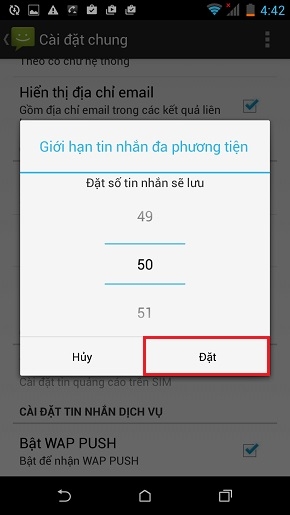 Tự động xóa những tin nhắn đa phương tiện
