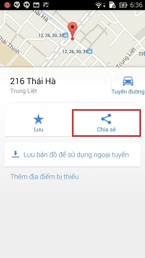 Chia sẻ vị trí hiện tại qua Google Maps