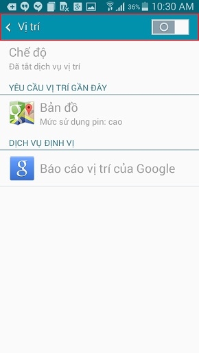 Tắt GPS để tiết kiệm pin