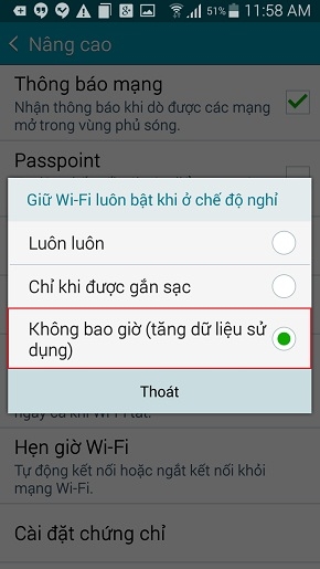 Tắt tính năng dò Wi-Fi tự động giúp tiết kiệm pin