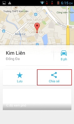 Chia sẻ vị trí hiện tại của bạn với người khác qua Bản đồ