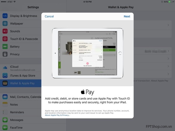 Apple Pay cho khả năng lưu trữ nhiều hơn