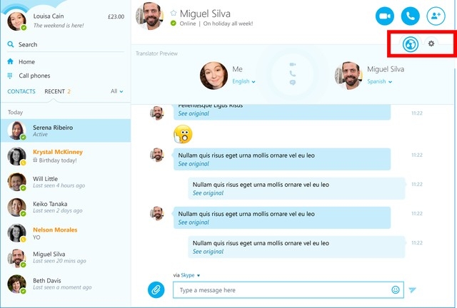 skype dịch thuật khi gọi video