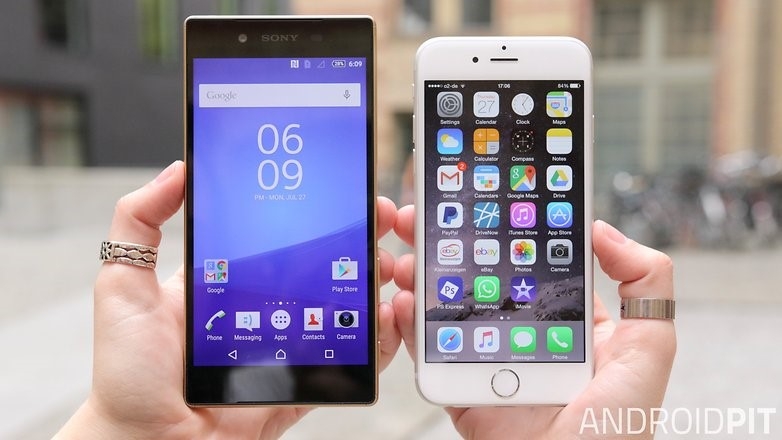 So sánh sony xperia z5 vs iphone 6 về màn hình