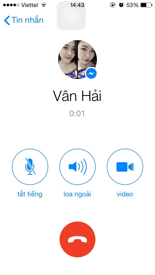 Giao diện Facebook Messenger trên điện thoại