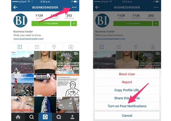 Nhận thông báo các tài khoản khác