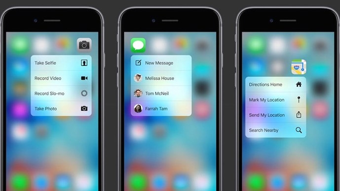 Công nghệ 3D Touch trên iPhone 6s/ 6s Plus