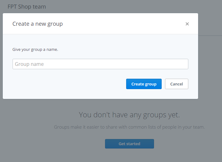 Quản lý thành viên trong nhóm  Dropbox