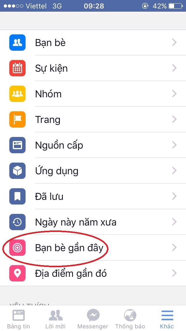 Tính năng tìm bạn xung quanh
