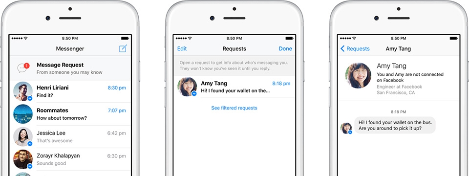 Hộp thư Message Request trên Facebook