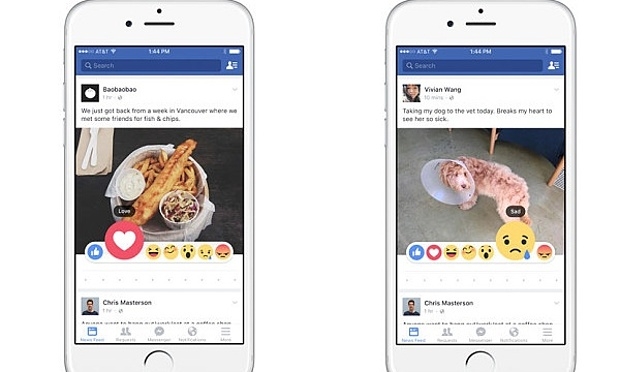 Nút Facebook Reactions trên phiên bản di động