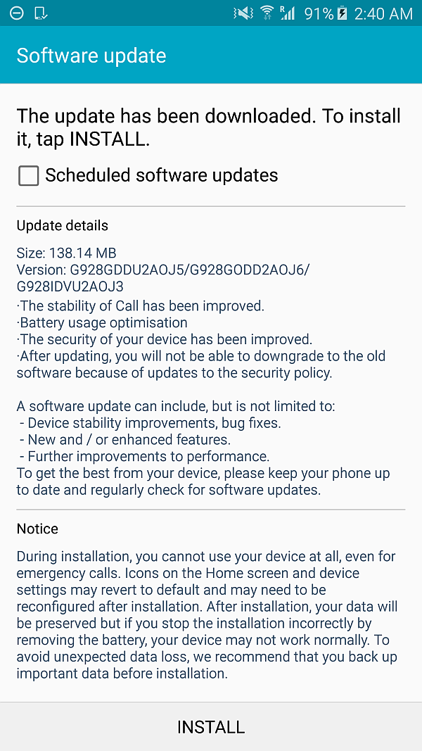 Bản cập nhật Galaxy S6 Edge Plus