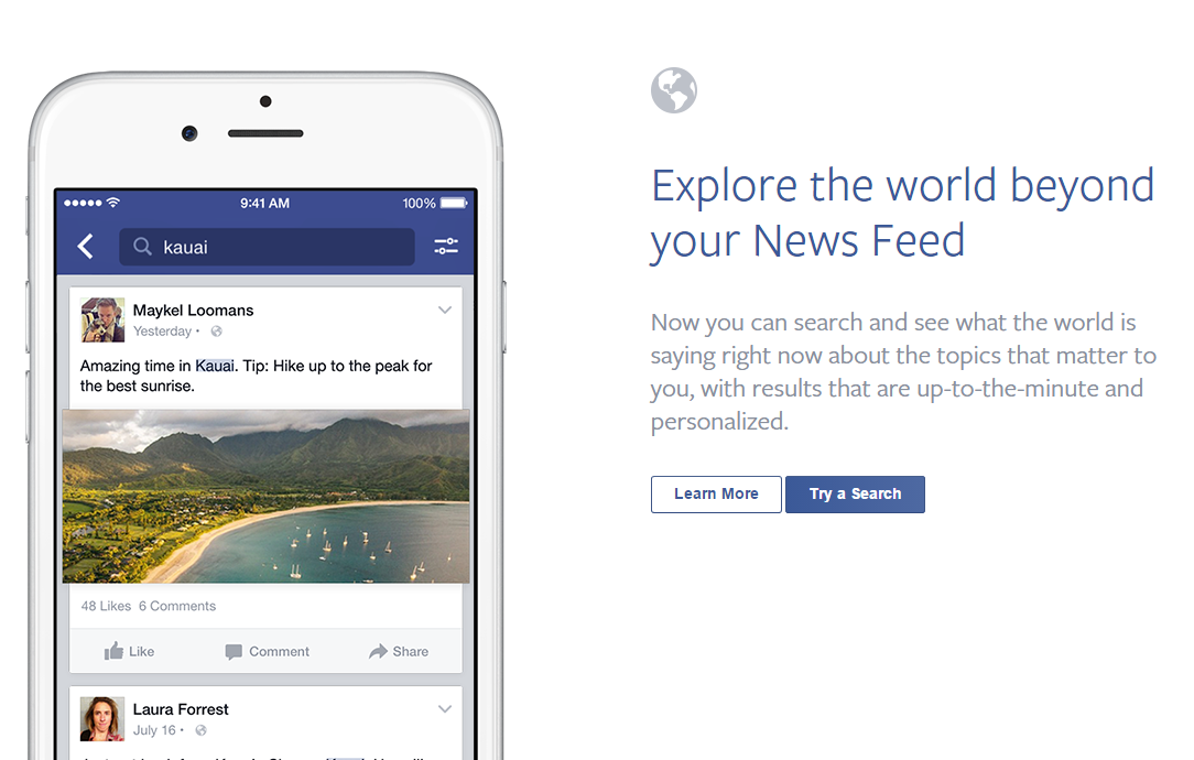 Facebook cho phép tìm kiếm với 2 nghìn tỷ bài viết public 1