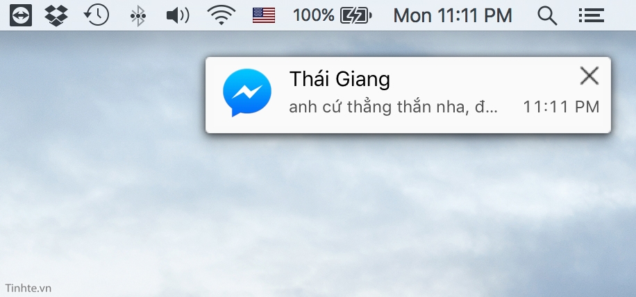 Nhận thông báo dạng Popup